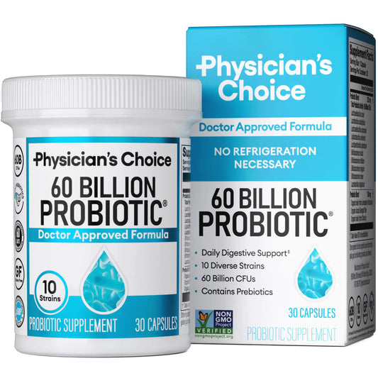 Physicians Choice Probiotics 60 Billion CFU - 10 Strains + Organic Prebiotics
