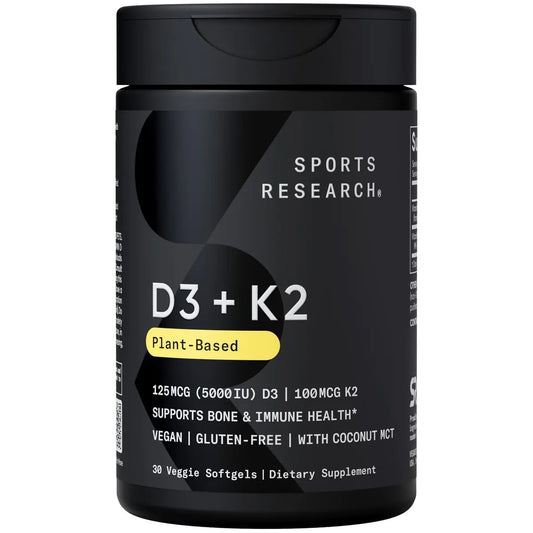 Sports Research Vitamin D3 K2 with Coconut Oil Bone & Immune Health