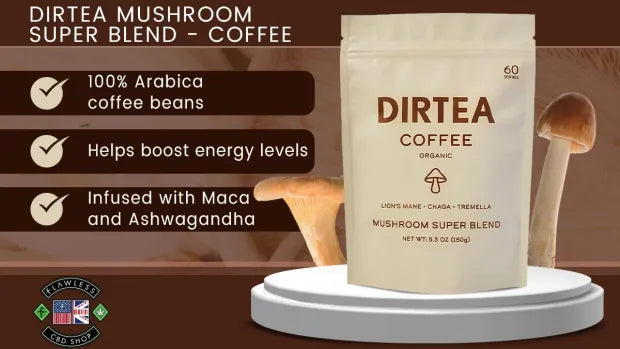 DIRTEA Mushroom Coffee Lions Mane Chaga, Tremella, Maca & Ashwagandha
