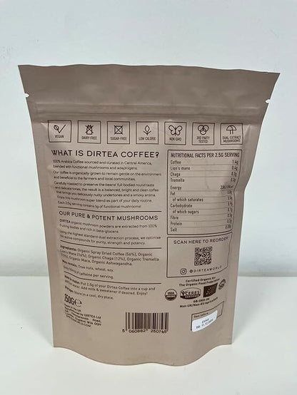 DIRTEA Mushroom Coffee Lions Mane Chaga, Tremella, Maca & Ashwagandha